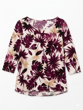 Calvin Klein 1X Floral Top Purple Pink Neo Nostalgia Maximalist Summer Career